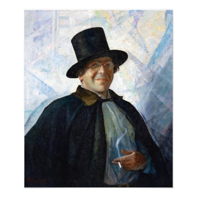 Foto Autorretrato em Top Hat e Cabo por N. C. Wyeth (Frente)