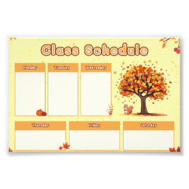 Foto Autumn Class Schedule with Cute Fall Illustrations