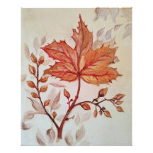 Autumn cooper vine leaf