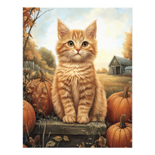 Foto Autumn Kitten com Pumpkins