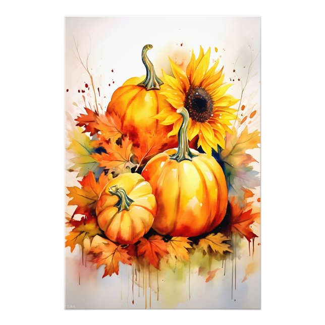 Foto Autumn Pumpkin & Sunflower (Frente)