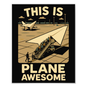 Foto Avião de Papel Embarcado com Linhas Aéreas Humor P