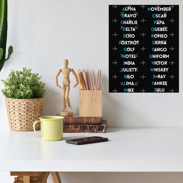 Foto Aviation NATO Phonetic Alphabet Airplane Simple (Criador carregado)