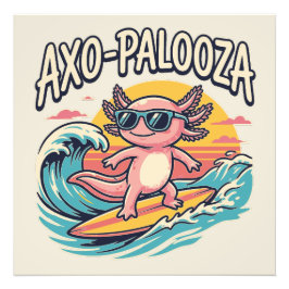 Foto Axolotl Axo-Palooza paródia estilo anos 90 de prai