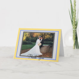 Foto Azul Amarelo De Casamento Obrigado Cartões
