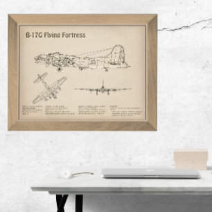 Foto B-17 Fortaleza Voadora - Planos de Impressão do Av