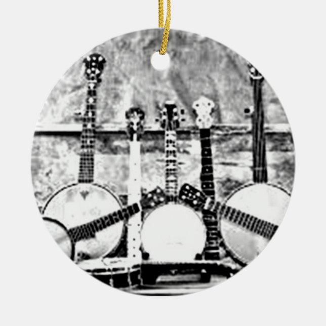 FOTO B/W DO ENFEITES DE NATAL DO BANJO ENTHUISIAST (Frente)