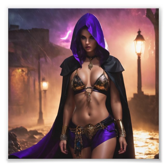 Foto Babe Hooded Fantasy em Robôs e Dourados Roupas (Frente)