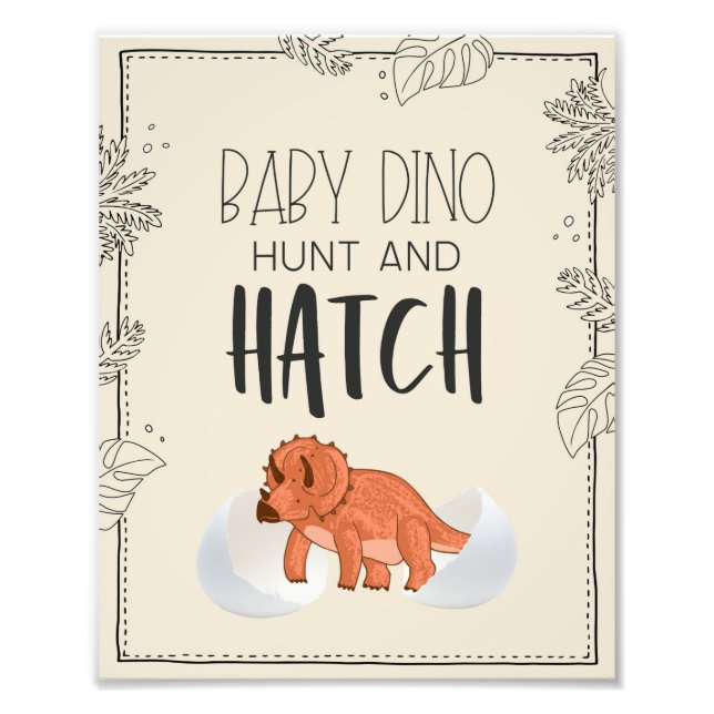 Foto Baby Dino Hunt e Hatch Dinossaur Sinal de Aniversá (Frente)