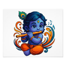 Baby Krishna com Flauta - Víbias da Paz | 3D vibra