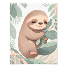 Foto Baby Sloth Nursery Impressão Poster Wall Art