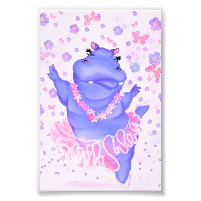 Foto Balé Ballerina Hippo Dancer Papel Engraçado Impres (Frente)