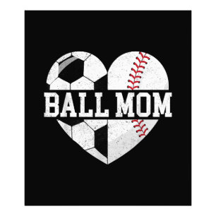 Foto Ball Mãe Camisa Coração Engraçado Baseball Soccer