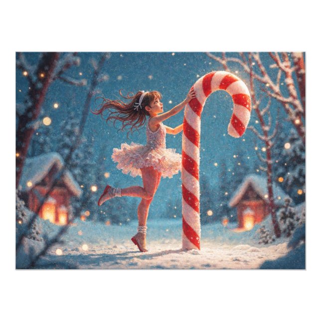 Foto Ballerina Anime Girl & Candy Cane Christmas (Frente)