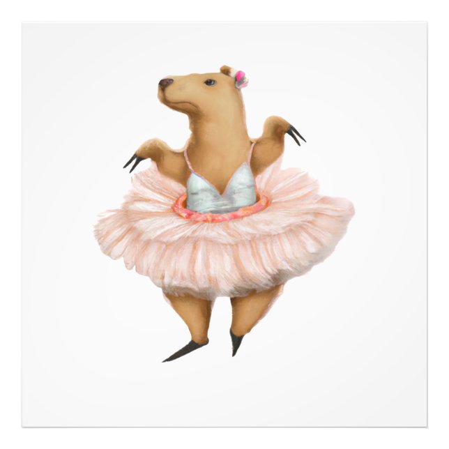 Foto Ballerina Capybara na saia rosa tutu (Frente)