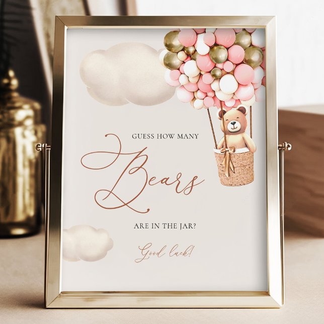 Foto Balões de Urso Dourado Rosa Adivinham Quantos Urso (Criador carregado)