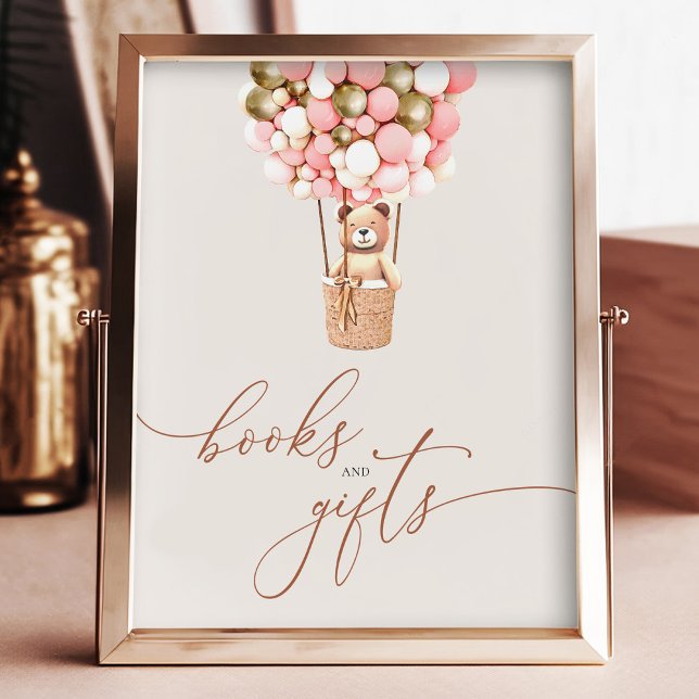 Foto Balões de Urso Rosa Dourado Livros Oferece Chá de  (Criador carregado)