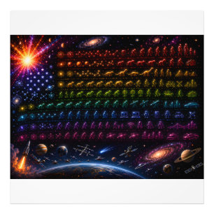 Foto Bandeira Americana da Evolução Cósmica Big Bang