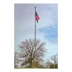Foto Bandeira americana em um mastro hasteada.