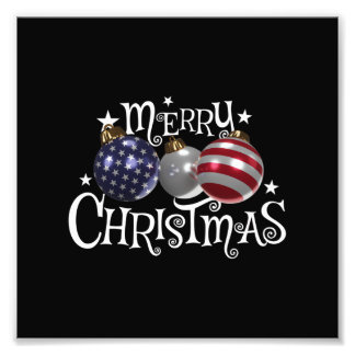 Foto Bandeira Americana Feliz Natal Enfeites de Árvore