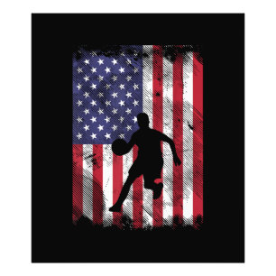 Foto Bandeira de Basquete dos EUA Vintage Patriotic Bal