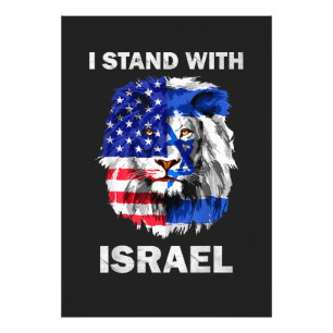 Foto Bandeira de Israel e EUA Leão _ Eu Estou com Israe