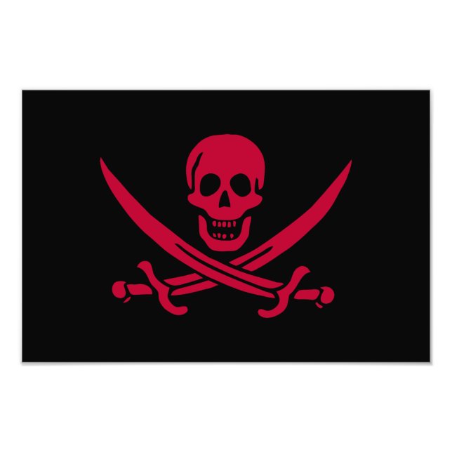 Foto Bandeira do Crânio e Espadas Pirata do Calico Jack (Frente)