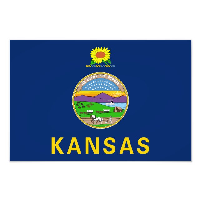 Foto Bandeira do Estado do Kansas (Frente)