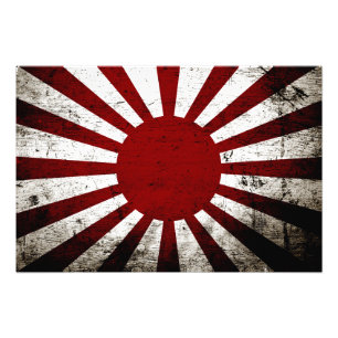 Foto Bandeira do Sol Nascente do Japão Grunge Preto