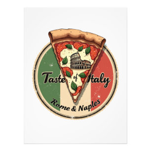 Foto Bandeira italiana com a pizza Vintage Roma & Nápol