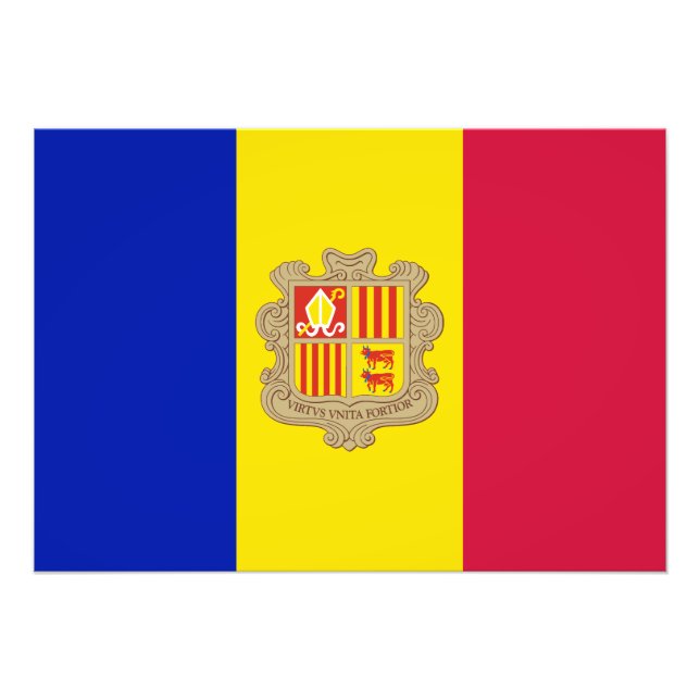 Foto Bandeira Patriótica de Andorra (Frente)