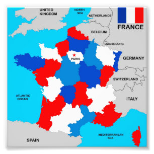 Foto bandeira política do mapa do país de france