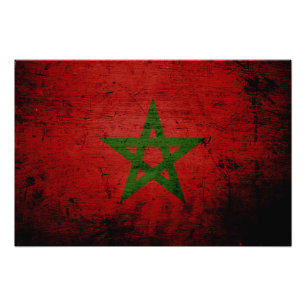 Foto Bandeira preta de Marrocos do Grunge