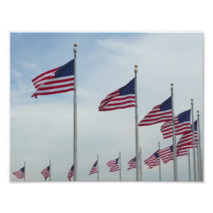 Foto Bandeiras Americanas no Monumento a Washington
