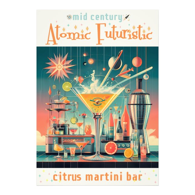 Foto Bar Citrus Martini futurística atômica do meio séc (Frente)