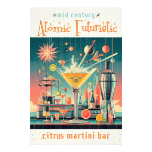 Foto Bar Citrus Martini futurística atômica do meio séc