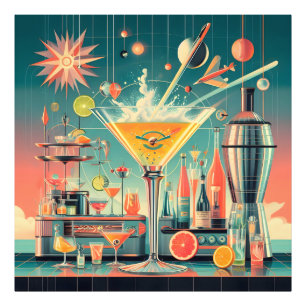 Foto Bar de Martini Citrino Futurista dos Meados do Séc
