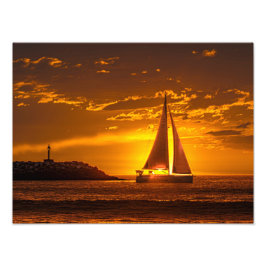 Foto Barco à vela ao pôr do sol - Marina Del Rey, CA