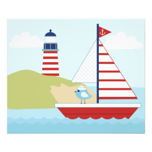 Foto Barco e Farol de Velas Vermelhas