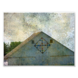 Foto Barn De Iowa Rural Com Quilt Grunge