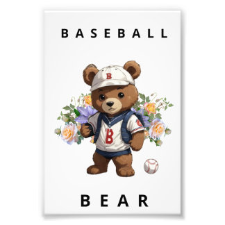 Foto Baseball Bear - Cute Sports Nursery Animal Design