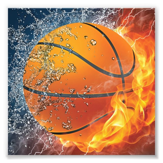 Foto basquete flamejante (Frente)