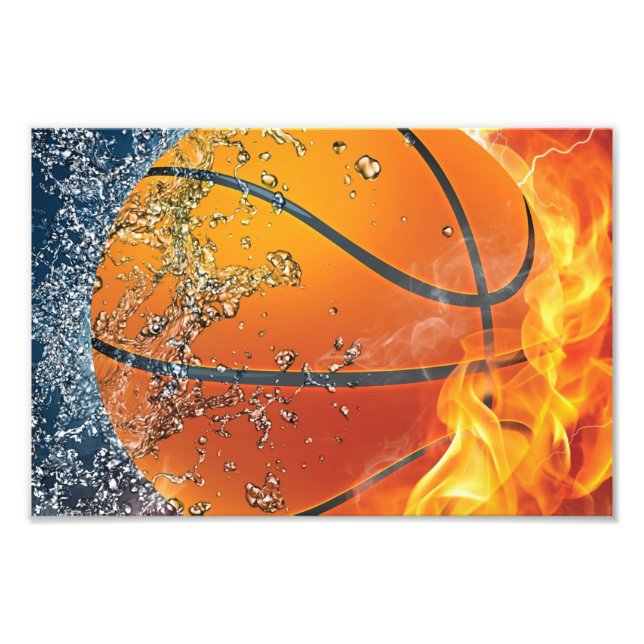 Foto basquete flamejante (Frente)