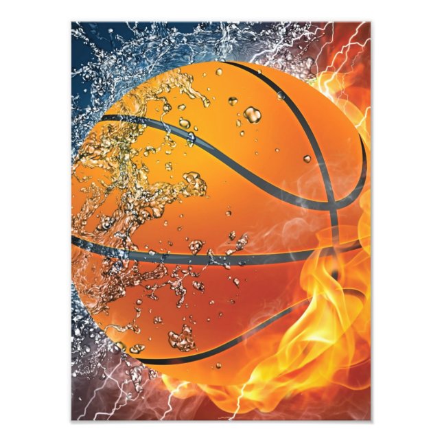Foto basquete flamejante (Frente)