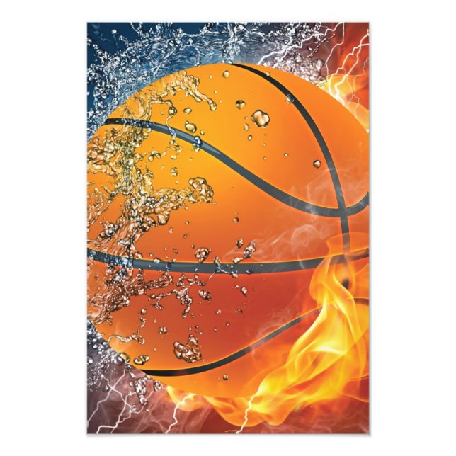 Foto Basquetebol em chamas (Frente)