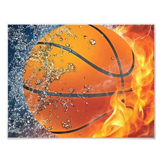 Foto Basquetebol em chamas (Frente)