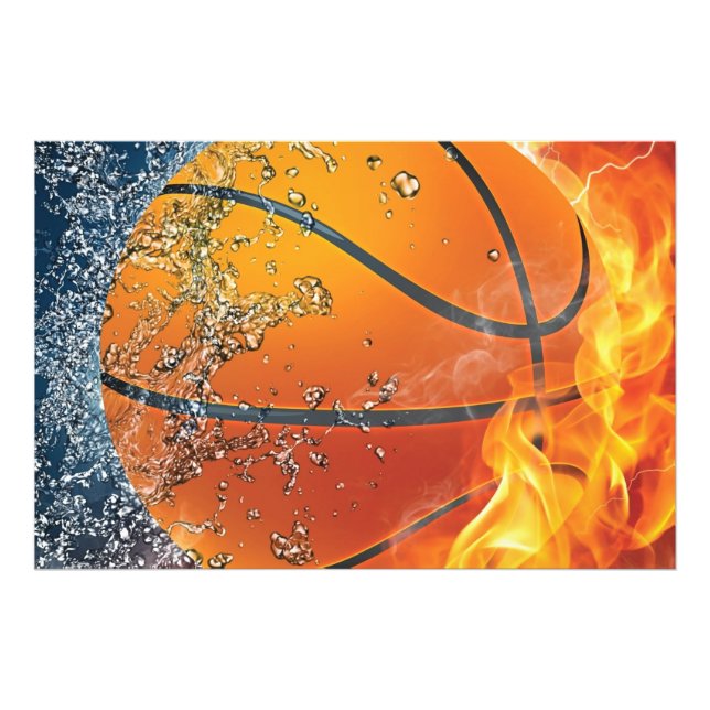 Foto Basquetebol flamejante (Frente)