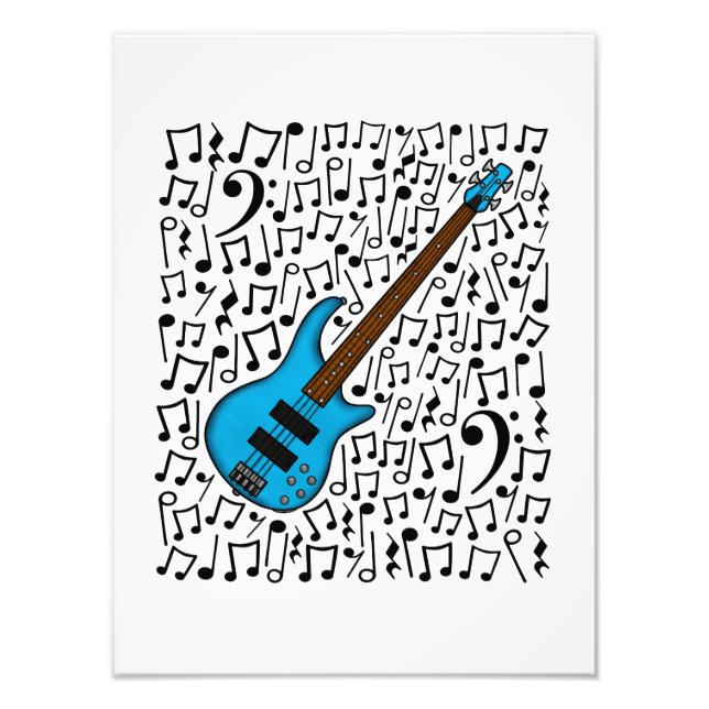 Foto Bass Guitar Musical Notes Bassista Musical (Frente)