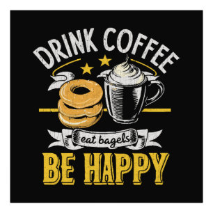 Foto Beber Café Comer Bagels Ser Feliz