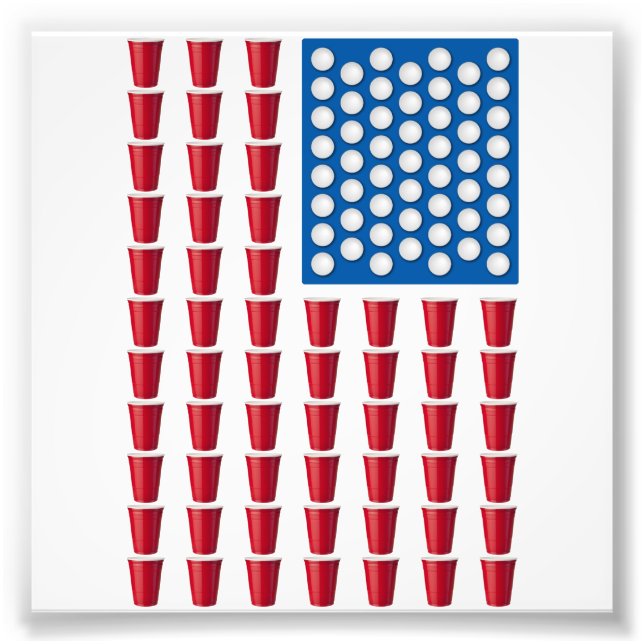 Foto Beer Pong - Bebendo Game American Flag (Frente)